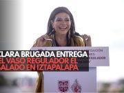 Clara Brugada entrega el Vaso Regulador El Salado en Iztapalapa