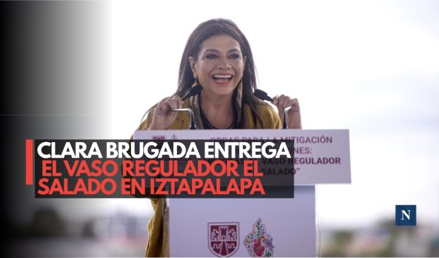 Clara Brugada entrega el Vaso Regulador El Salado en Iztapalapa