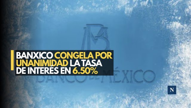 Banxico congela por unanimidad la tasa de interés en 6.50%