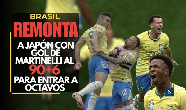 Brasil remonta a Japón con gol de Martinelli al 90+6 para entrar a Octavos