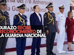 Durazo recibe reconocimiento de la Guardia Nacion