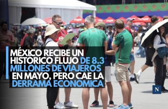 México recibe un histórico flujo de 8.3 millones de viajeros en mayo, pero cae la derrama económica