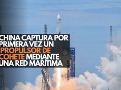 China captura por primera vez un propulsor de cohete mediante una red marítima