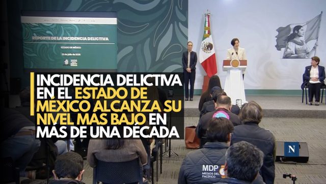 Incidencia delictiva en el Estado de México alcanza su nivel más bajo en más de una década