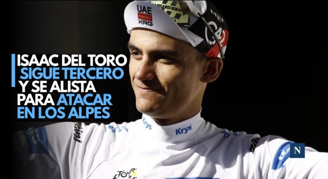 Isaac del Toro sigue tercero y se alista para atacar en los Alpes