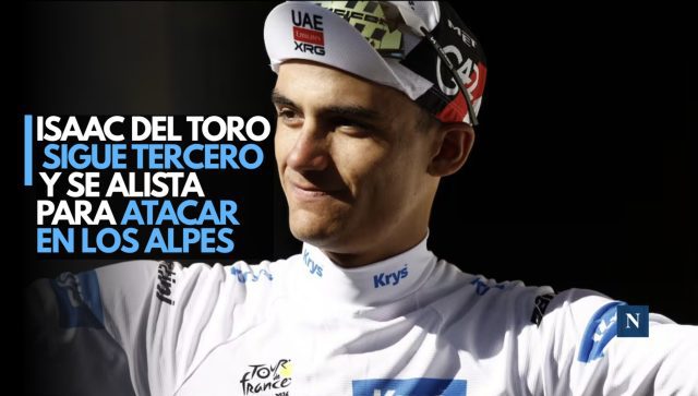 Isaac del Toro sigue tercero y se alista para atacar en los Alpes
