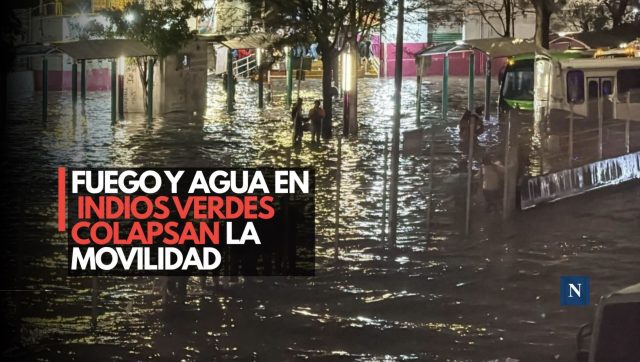 Fuego y agua en Indios Verdes colapsan la movilidad