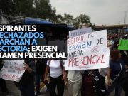 Aspirantes rechazados marchan a Rectoría; exigen examen presencial