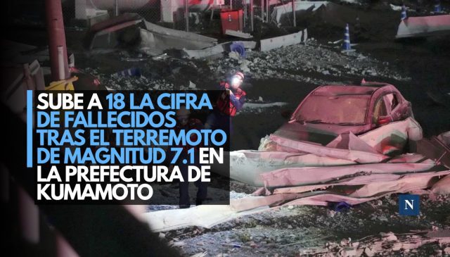 Sube a 18 la cifra de fallecidos tras el terremoto de magnitud 7.1 en la prefectura de Kumamoto