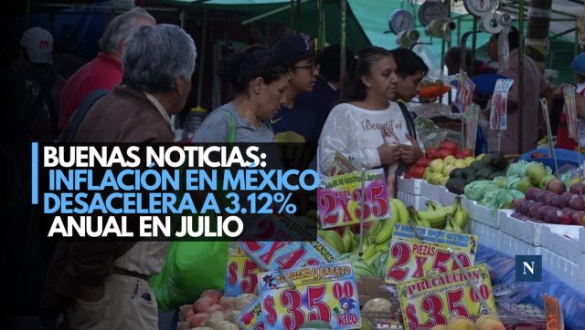 Buenas noticias: Inflación en México desacelera a 3.12% anual en julio
