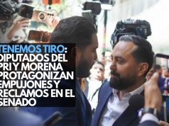 Tenemos tiro: Diputados del PRI y Morena protagonizan empujones y reclamos en el Senado