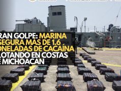 Gran golpe: Marina asegura más de 1.6 toneladas de cocaína flotando en costas de Michoacán
