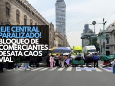 ¡Eje Central paralizado! Bloqueo de comerciantes desata caos vial