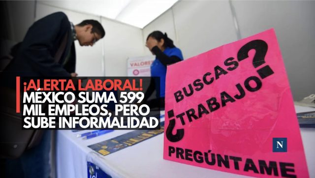 ¡Alerta laboral! México suma 599 mil empleos, pero sube informalidad