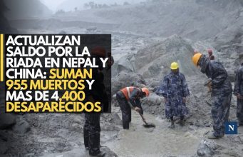 Actualizan saldo por la riada en Nepal y China: suman 955 muertos y más de 4,400 desaparecidos