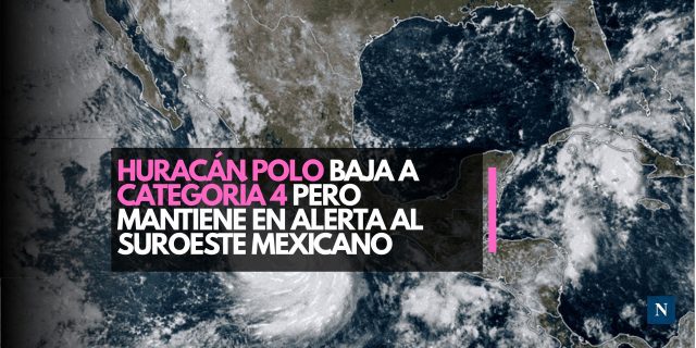 Huracán Polo baja a categoría 4 pero mantiene en alerta al suroeste mexicano