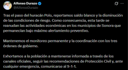 ¡Saldo blanco en Sonora! Durazo reporta paso de Polo