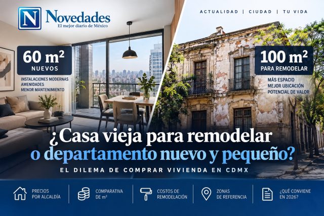 ¿Casa vieja para remodelar o departamento nuevo y pequeño? El dilema de comprar vivienda en CDMX