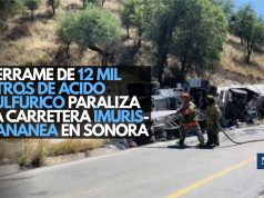 Derrame de 12 mil litros de ácido sulfúrico paraliza la carretera Ímuris–Cananea en Sonora