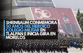 Sheinbaum conmemora 50 años del Heroico Colegio Militar en Tlalpan e inicia gira en Morelos