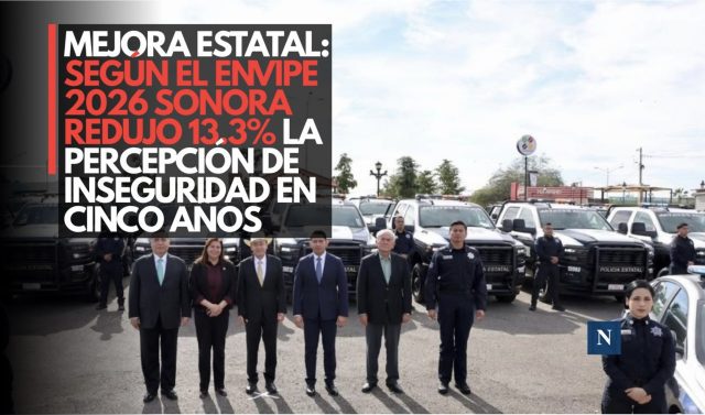 Mejora estatal: Según el ENVIPE 2026 Sonora redujo 13.3% la percepción de inseguridad en cinco años
