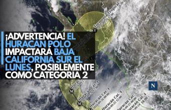 ¡ADVERTENCIA! El huracán Polo impactará Baja California Sur el lunes, posiblemente como categoría 2