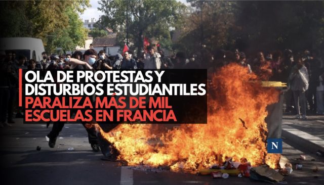 Ola de protestas y disturbios estudiantiles paraliza más de mil escuelas en Francia