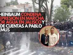 Sheinbaum condena represión en marcha por agua en Jalisco y pide cuentas a Pablo Lemus