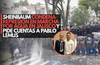 Sheinbaum condena represión en marcha por agua en Jalisco y pide cuentas a Pablo Lemus