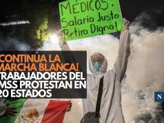 ¡Continúa la marcha blanca! Trabajadores del IMSS protestan en 20 estados