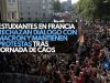 Estudiantes en Francia rechazan diálogo con Macron y mantienen protestas tras jornada de caos