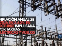 Inflación anual se sitúa en 3.62% en octubre impulsada por tarifas eléctricas y vuelos