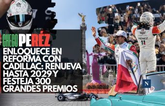 Checo Pérez enloquece Reforma con Cadillac: renueva hasta 2029 y festeja 300 Grandes Premios