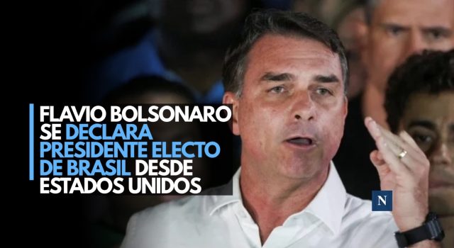 Flávio Bolsonaro se declara presidente electo de Brasil desde Estados Unidos
