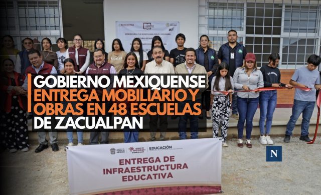 Gobierno del Estado de México entrega mobiliario y obras en 48 escuelas de Zacualpan